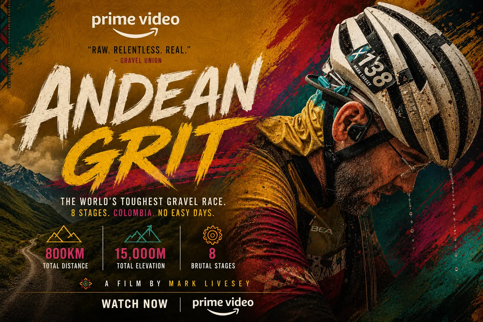 Poster for Andean Grit, an 8-stage gravel race film by Mark Livesey